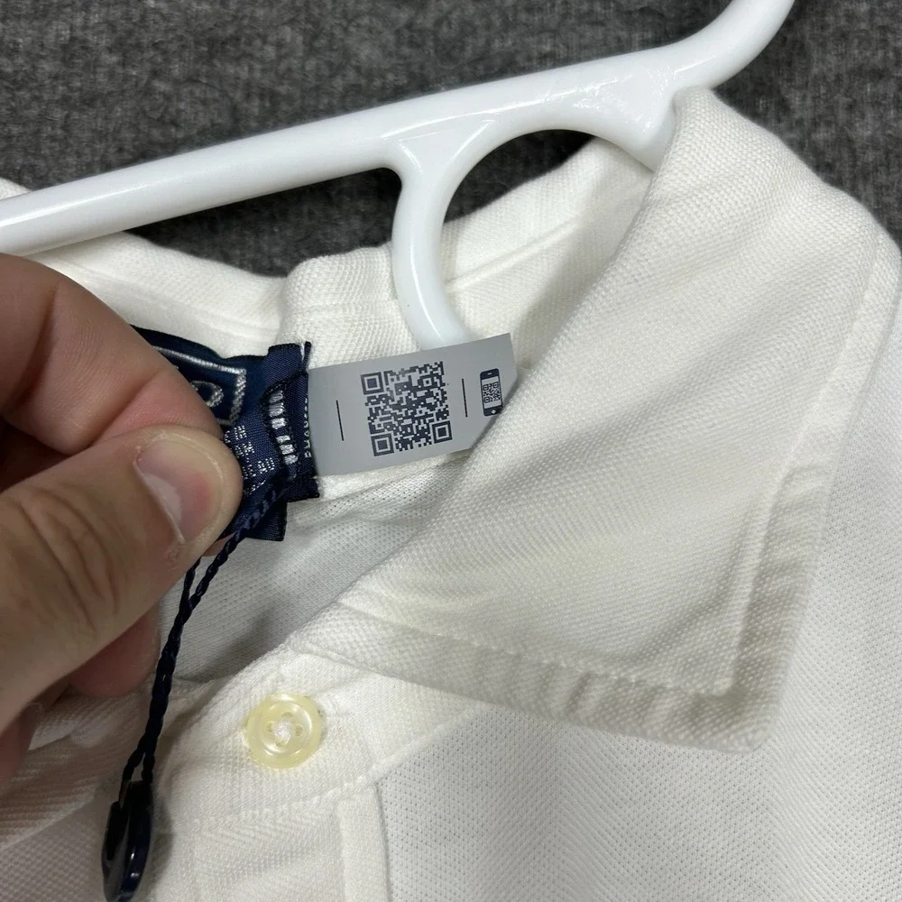 Polo Ralph Lauren Featherweight Mesh Polo Shirt Mens XL White Solid Short Sleeve
